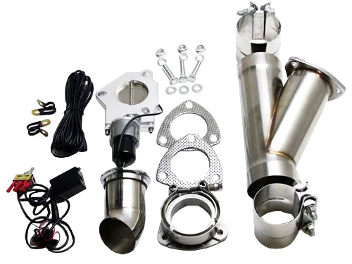Granatelli 3.5in Stainless Steel Electronic Exhaust Cutout w/Slip Fit/Band Clamp - 302535