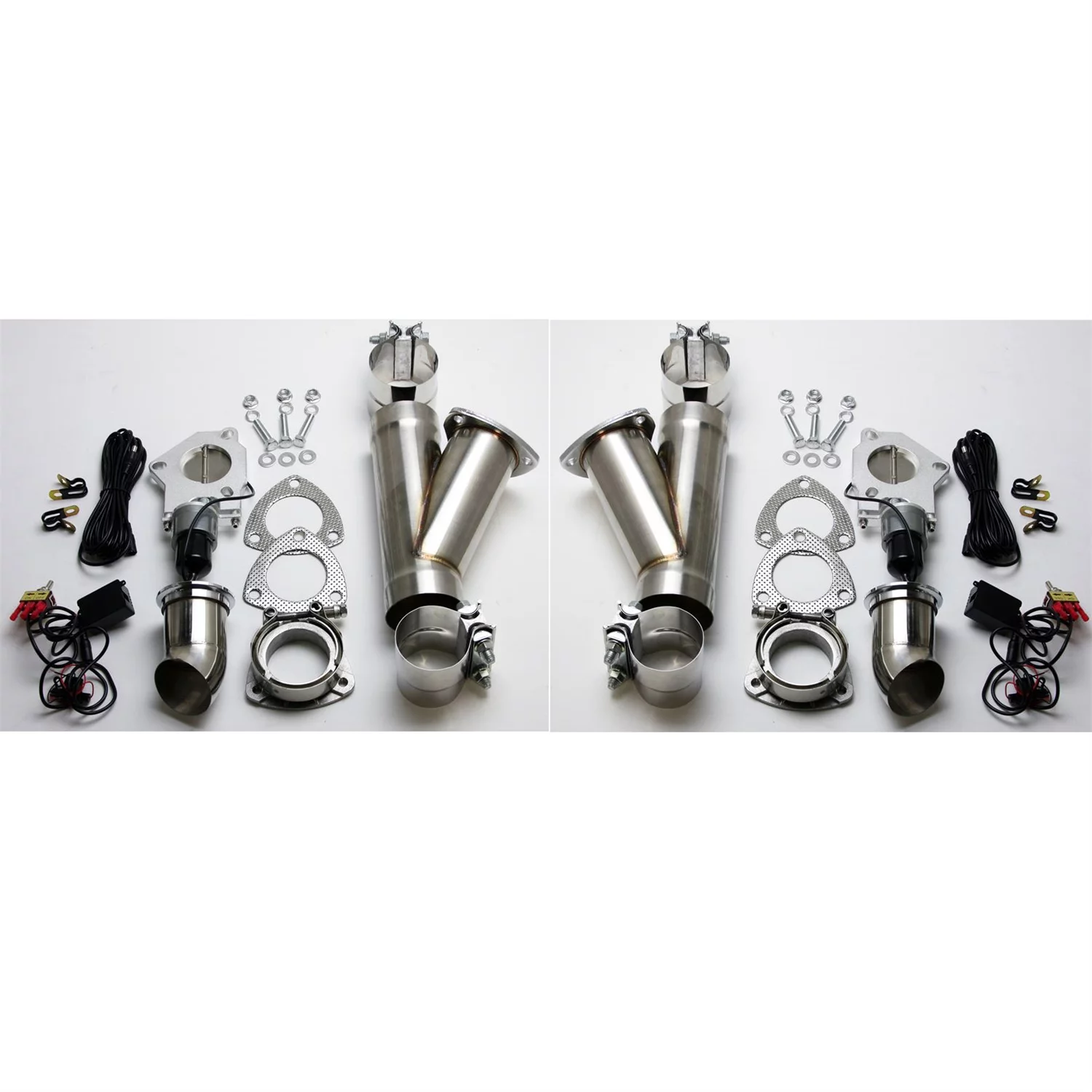 Granatelli 2.25in Alum Mild Steel Electronic Dual Slip Fit Exhaust Cutout w/Band Clamps - 303522D