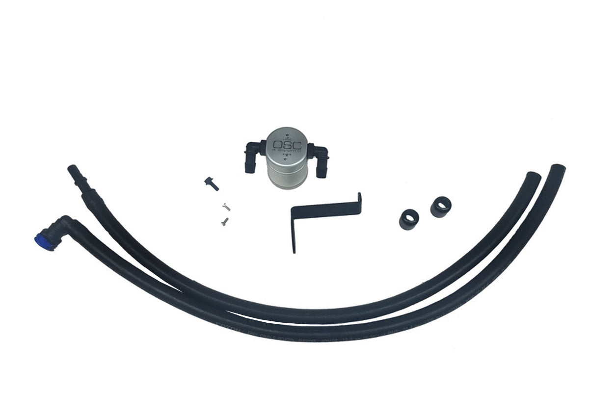 J&L 2019-2024 Ford Ranger 2.3L Driver Side Oil Separator 3.0 - Clear Anodized - 3037D-C