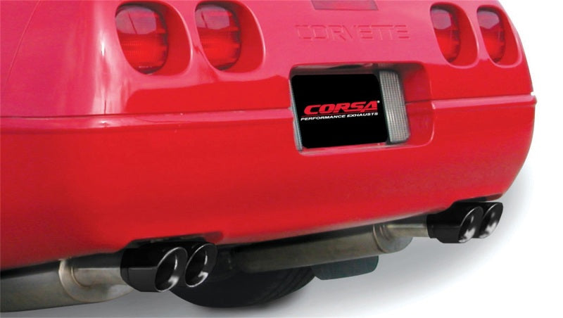 Corsa 1992-1995 Chevrolet Corvette C4 5.7L V8 LT1 Sport Cat-Back Exhaust w/ Twin 3.5in Black Tips - 14116BLK