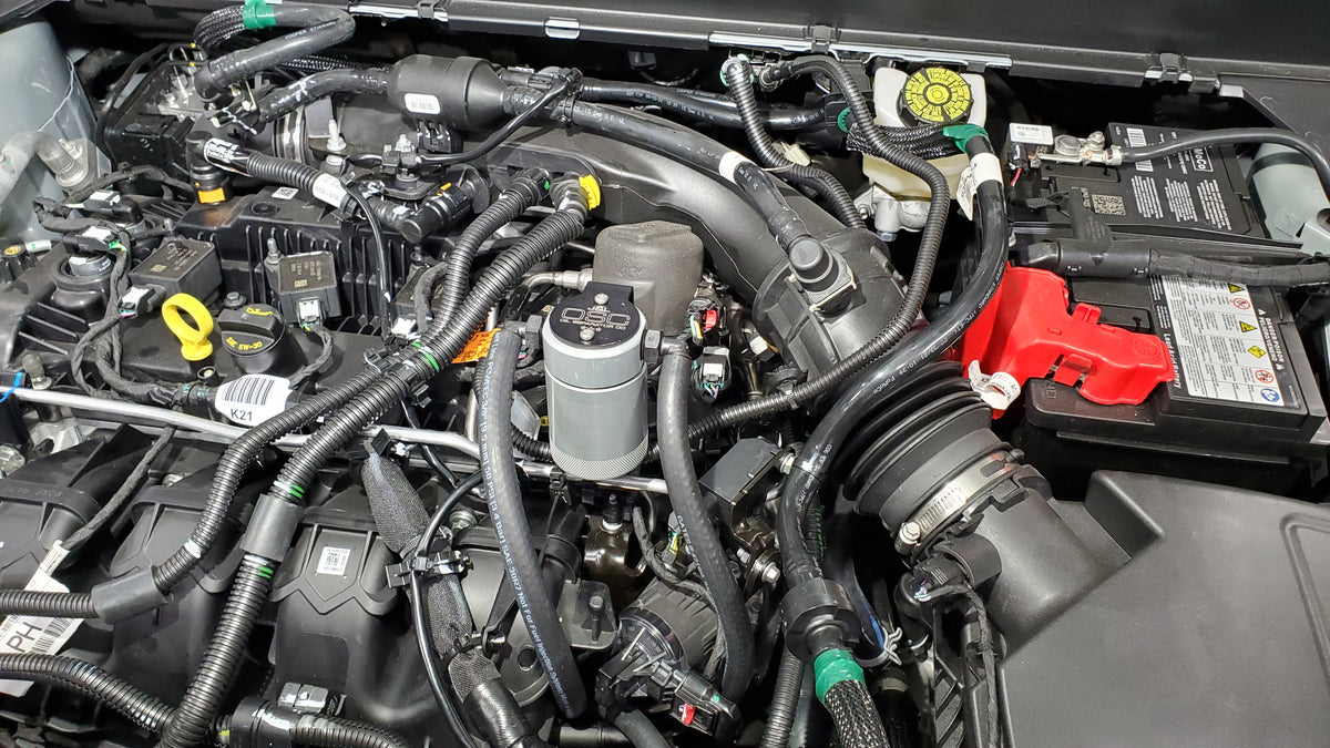 J&L 19-24 Ford/Lincoln SUVs & Trucks w 2.0 EcoBoost Driver Side Oil Separator 3.0 - Clear An - 3044D-C