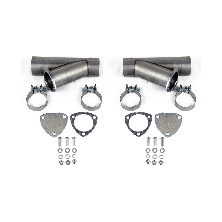 Granatelli 2.5in Aluminized Mild Steel Manual Dual Exhaust Cutout w/Slip Fit & Band Clamps - 304525D
