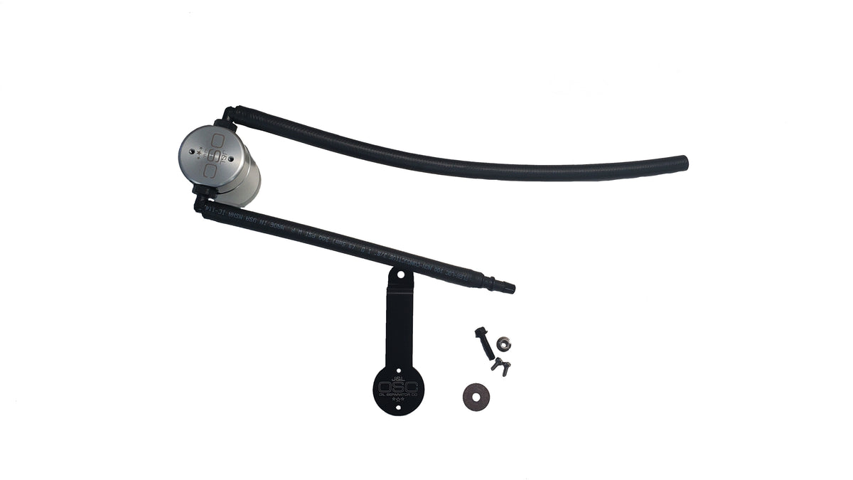 J&L 86-93 Ford Mustang 5.0 302 Passenger Side Oil Separator 3.0 - Clear Anodized - 3045P-C