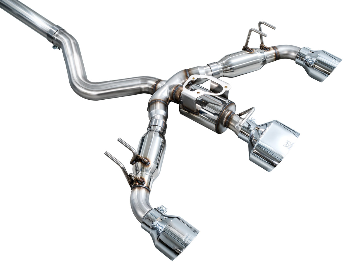 AWE 23-24 Toyota GR Corolla Track Edition Catback Exhaust - Chrome Silver Tips - 3020-52472
