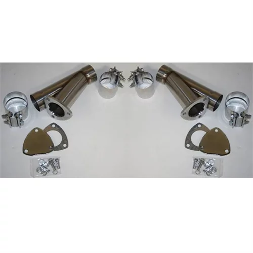 Granatelli 4.0in Stainless Steel Manual Dual Exhaust Cutout Kit w/Slip Fit & Band Clamps - 305540D