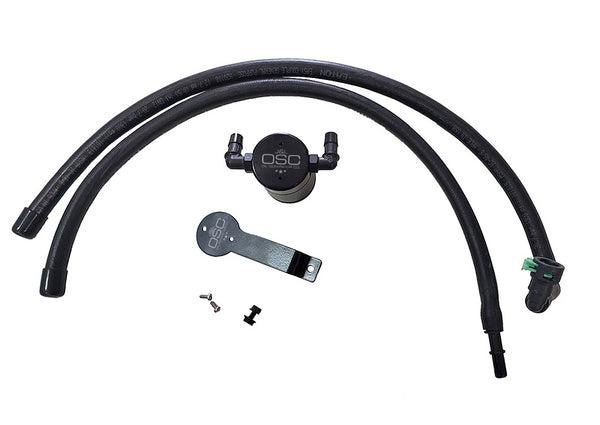 J&L 2020-2024 Ford Explorer 2.3L EcoBoost Driver Side Oil Separator 3.0 - Black Anodized - 3055D-B