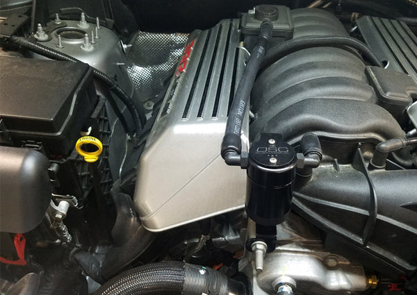 J&L 11-24 Dodge Charger SRT 6.4L Hemi Passenger Side Oil Separator 3.0 - Black Anodized - 3063P-B