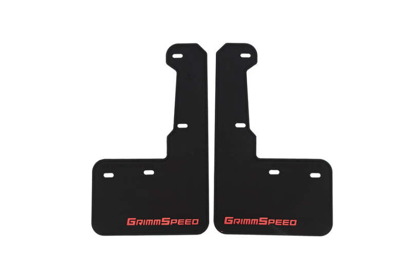 Grimmspeed 15-21 Subaru WRX/STI Mudflaps - Black w/ Red Lettering - GRM.1021.1.RED by GrimmSpeed