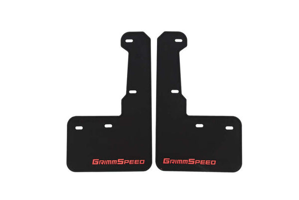 Grimmspeed 15-21 Subaru WRX/STI Mudflaps - Black w/ Red Lettering - GRM.1021.1.RED by GrimmSpeed