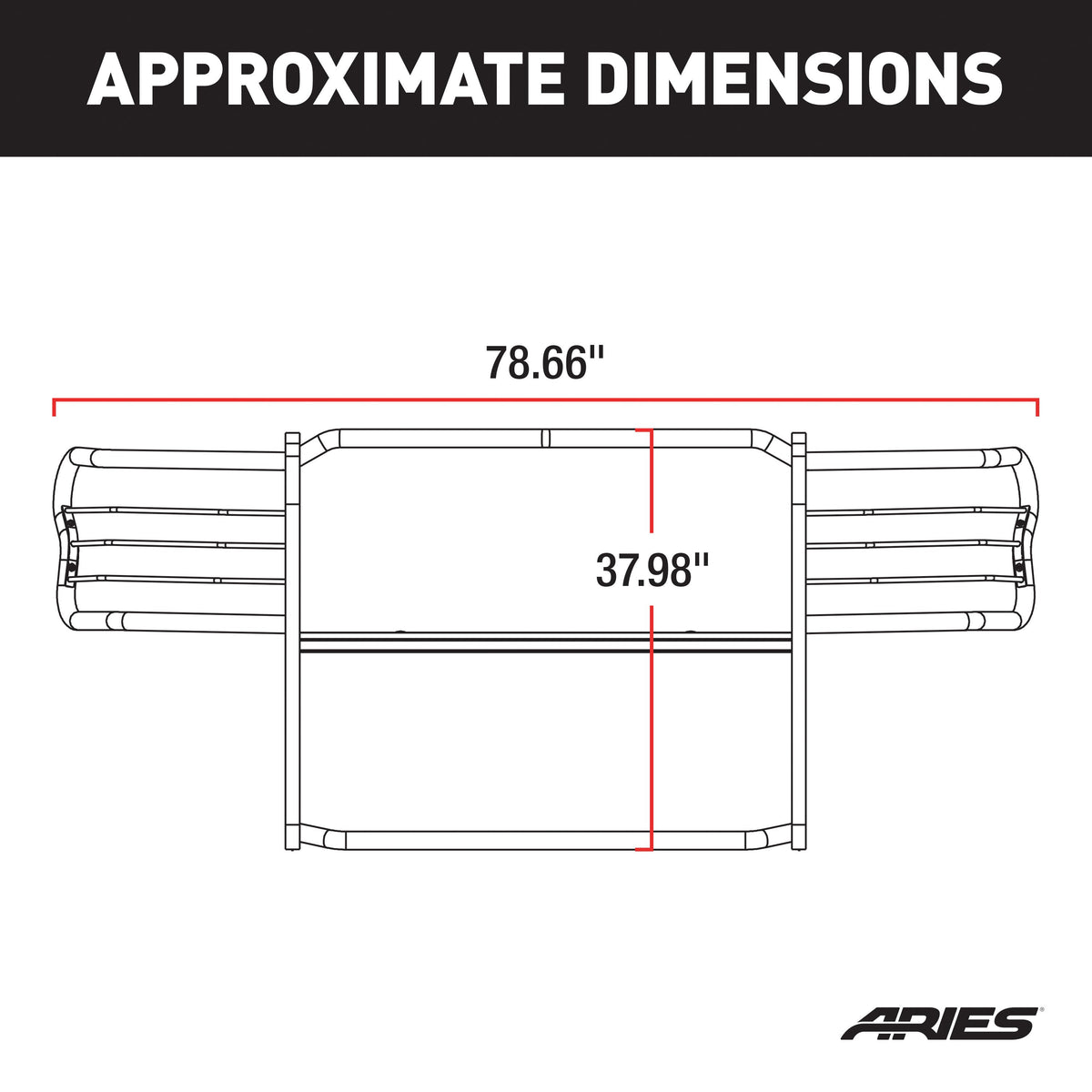 ARIES 3067-2 1-1/2-Inch Polished Stainless Steel Grille Guard, No-Drill, Select Ford F-250, F-350 Super Duty