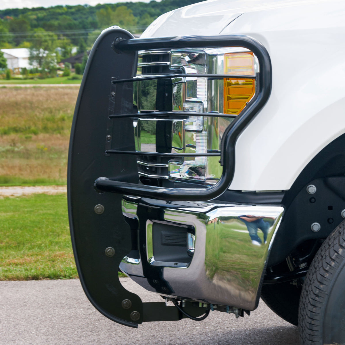 ARIES 3067 1-1/2-Inch Black Steel Grille Guard, No-Drill, Select Ford F-250, F-350 Super Duty