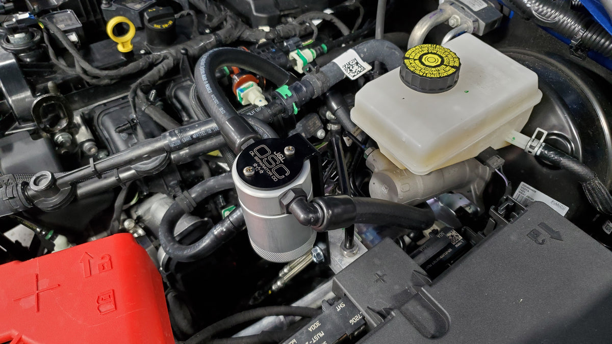 J&L 2021.5-2024 Ford Bronco 2.3L EcoBoost Oil Separator 3.0 Passenger Side - Clear Anodized - 3075P-C