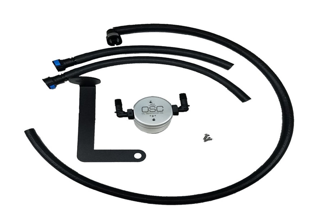 J&L 10-15 Chevrolet Camaro LS3 6.2L Passenger Side Oil Separator 3.0 - Clear Anodized - 3080P-C