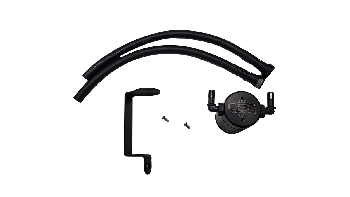 J&L 16-17 Chevrolet SS 6.2L Passenger Side Oil Separator 3.0 - Black Anodized - 3083P-B