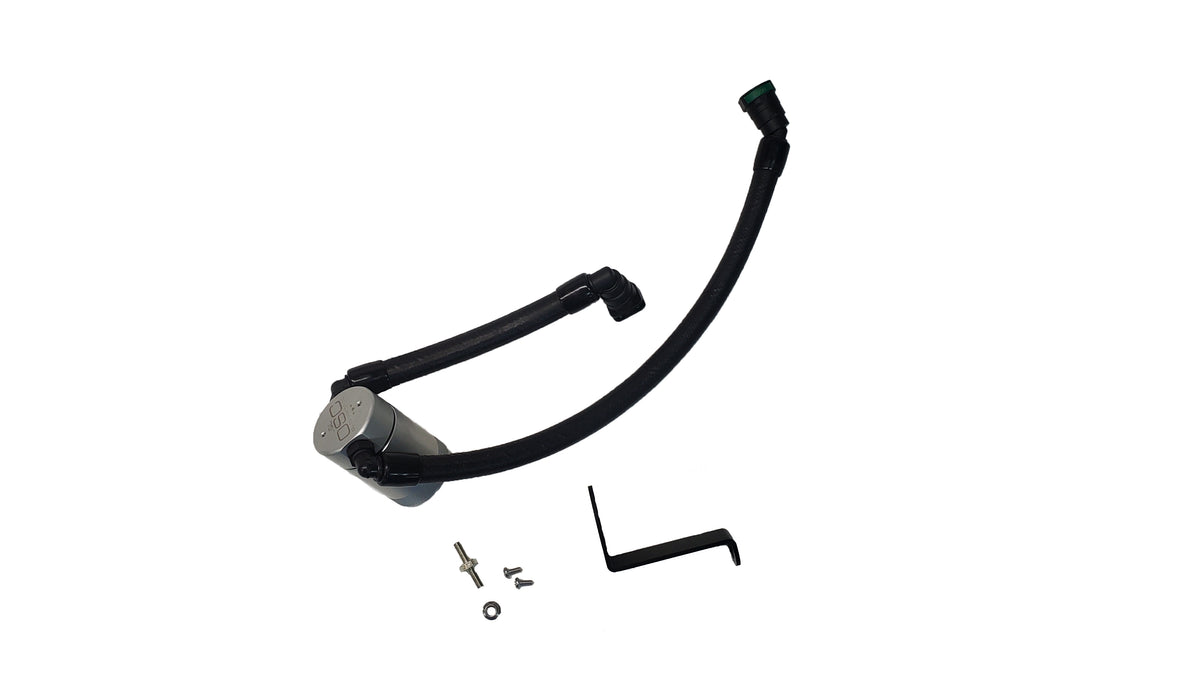 J&L 2024 Ford Mustang GT w/ Whipple Supercharger Oil Separator 3.0 PCV Side - Clear Anodized - 3092P-C