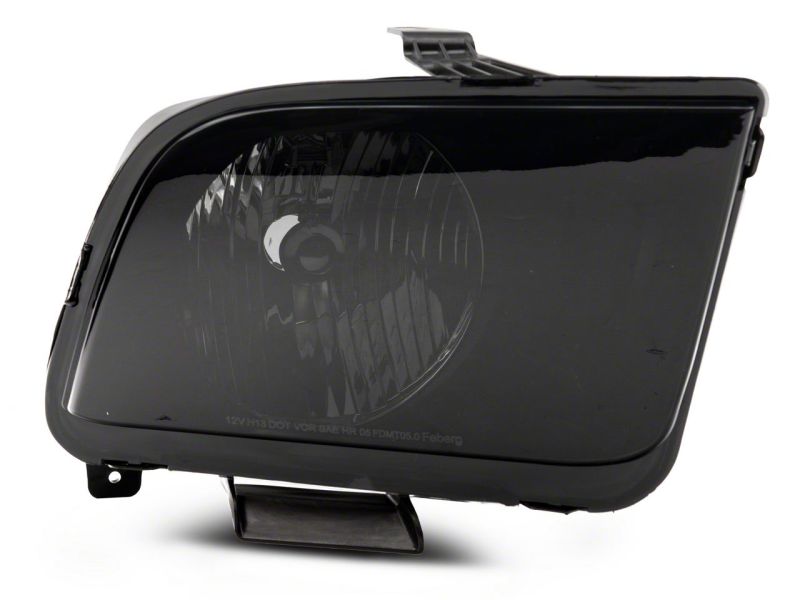Raxiom 05-09 Ford Mustang Axial Series OEM Style Rep Headlights- Chrome Housing- Smoked Lens - 413415