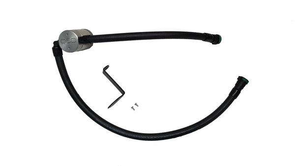 J&L 23-24 Ford F-250/F-350 7.3L Oil Separator 3.0 Passenger Side - Clear Anodized - 3094P-C