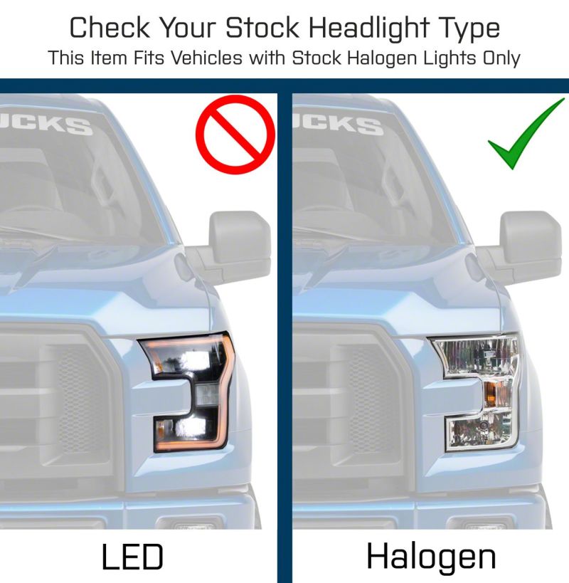 Raxiom 15-17 Ford F-150 G3 Projector Headlights w/ LED Accent- Blk Housing (Clear Lens) - T542837