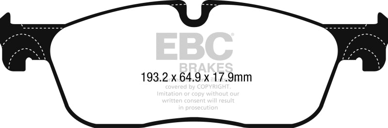 EBC 2016+ Jaguar F-Pace 2.0L TD (180) Redstuff Front Brake Pads - DP32251C