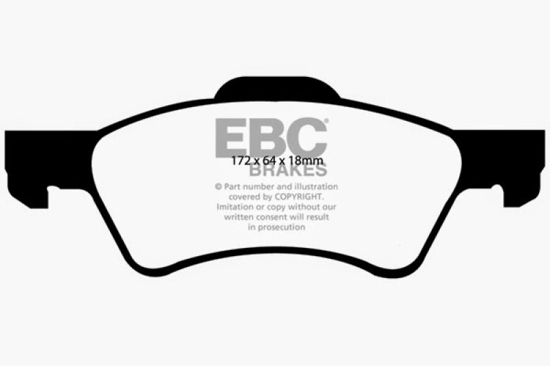 EBC 01-07 Chrysler Town &amp; Country 3.3 Rear Rotors Ultimax2 Front Brake Pads - UD857