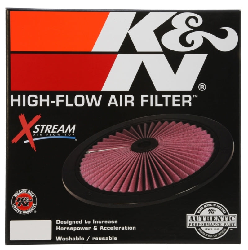 K&N X-Stream Top Filter X-Stream 16in OD - Black - 66-1601 by K&N Engineering - detail view