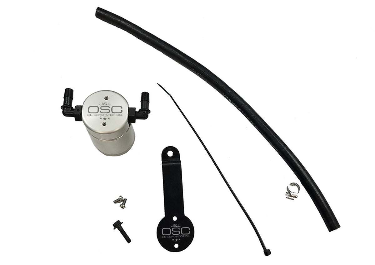 J&L 16-21 Honda Civic 1.5L Turbo (EX & Si) Passenger Side Oil Separator 3.0 - Clear Anodized - 3102P-C