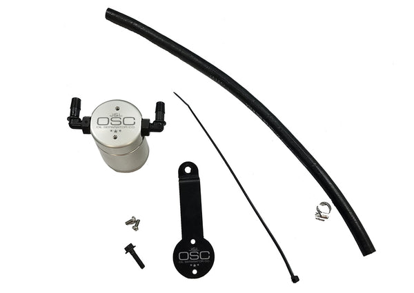 J&L 16-21 Honda Civic 1.5L Turbo (EX & Si) Passenger Side Oil Separator 3.0 - Clear Anodized - 3102P-C