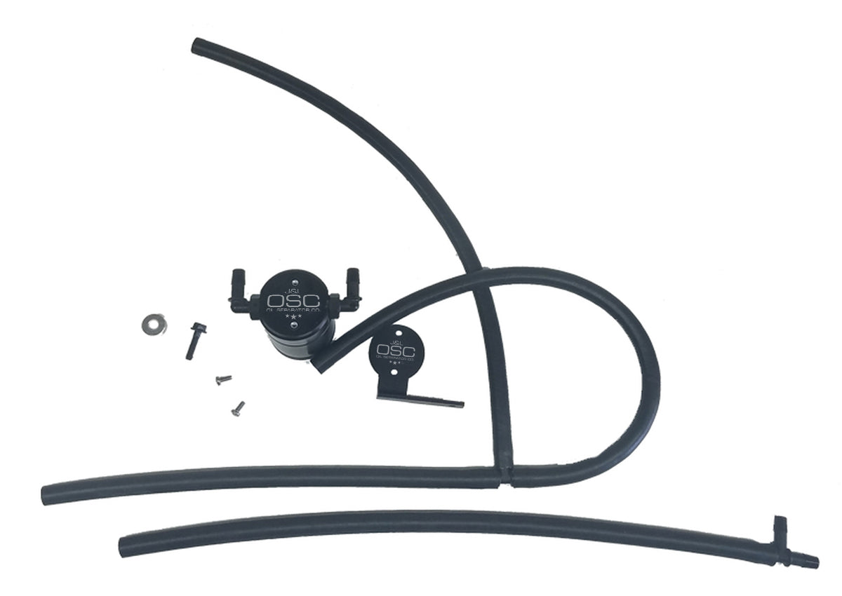 J&L 03-15 Nissan Titan 5.6L Passenger Side Oil Separator 3.0 - Black Anodized - 3103P-B