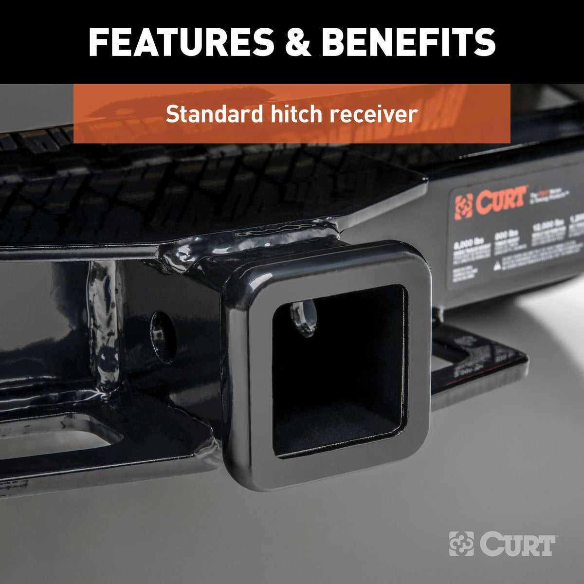 CURT 31092 2-Inch Front Receiver Hitch, Fits Select Chevrolet Silverado, GMC Sierra 1500