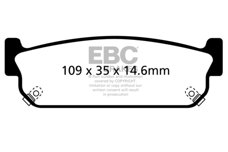 EBC 01 Infiniti Q45 4.1 Ultimax2 Front Brake Pads - UD855 for 2004-2009 Nissan Quest - front view