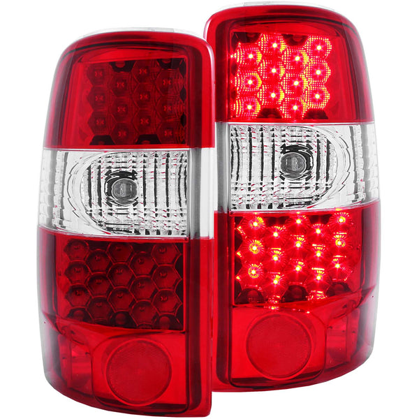 ANZO 2000-2006 Chevrolet Suburban LED Taillights Red/Clear - 311001 for 2000-2006 Chevrolet Suburban 1500 - front view