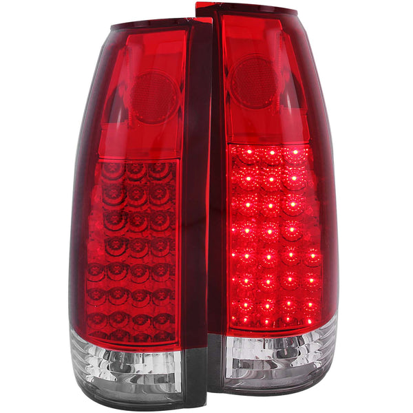 ANZO 1999-2000 Cadillac Escalade LED Taillights Red Clear G2 - 311004 for 1988-2000 Chevrolet C3500 - front view