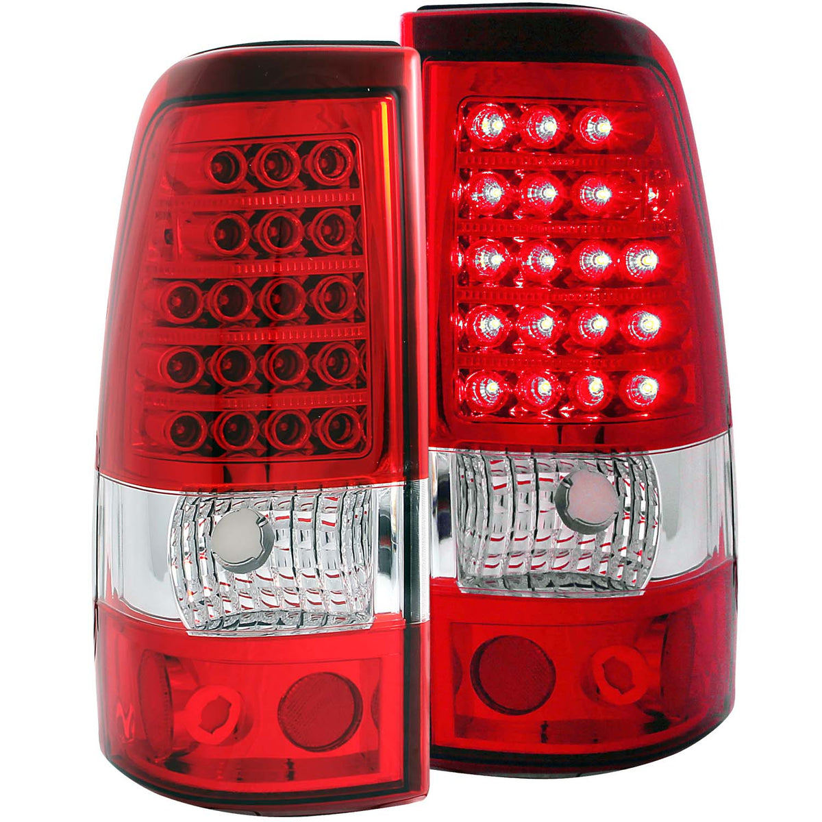 ANZO 2003-2006 Chevrolet Silverado 1500 LED Taillights Red/Clear - 311007 for 2003-2007 Chevrolet Silverado 1500 - front view