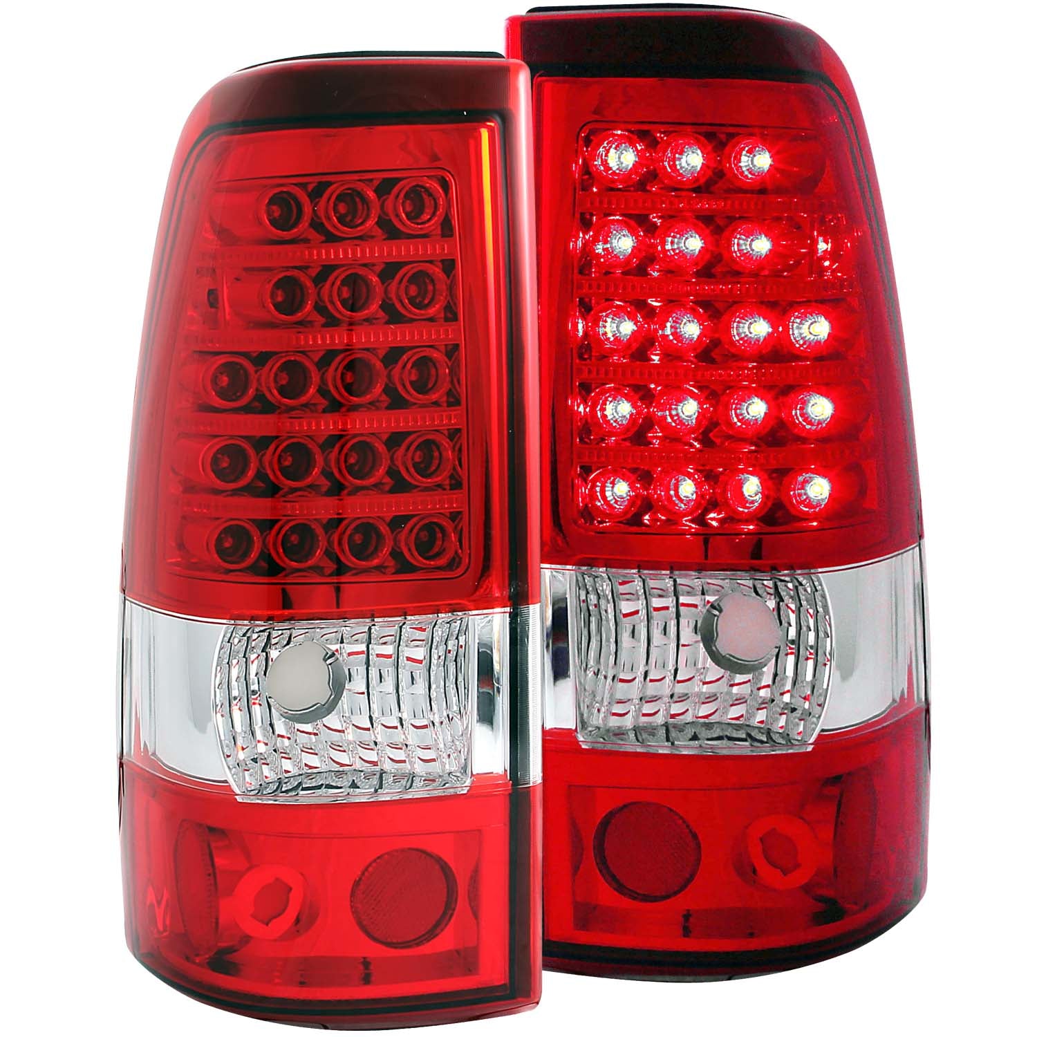 ANZO 2003-2006 Chevrolet Silverado 1500 LED Taillights Red/Clear - 311007 for 2003-2007 Chevrolet Silverado 1500 - front view