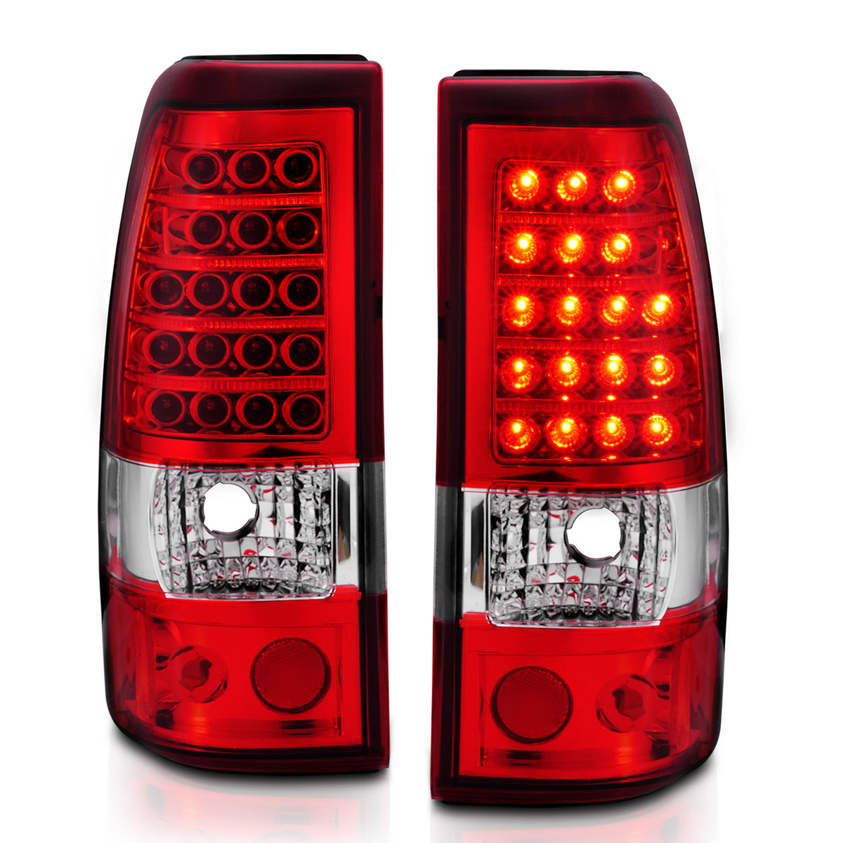 ANZO 2003-2006 Chevrolet Silverado 1500 LED Taillights Red/Clear - 311007