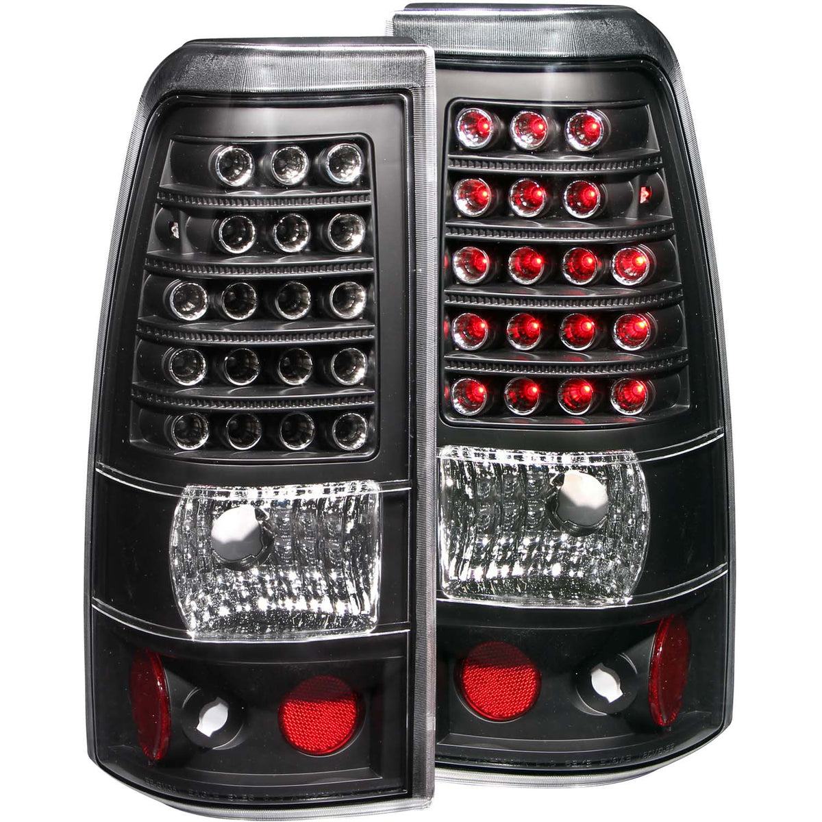 ANZO 2003-2006 Chevrolet Silverado 1500 LED Taillights Black - 311009 for 2003-2007 Chevrolet Silverado 1500 - front view