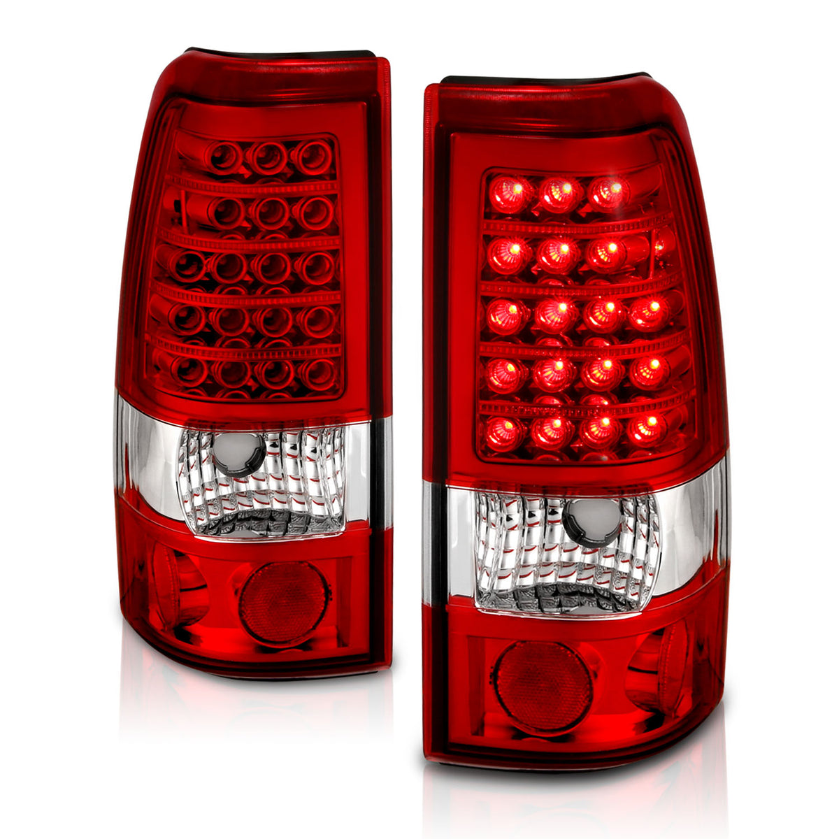 ANZO 1999-2007 Chevrolet Silverado 1500 LED Taillights Red/Clear - 311010