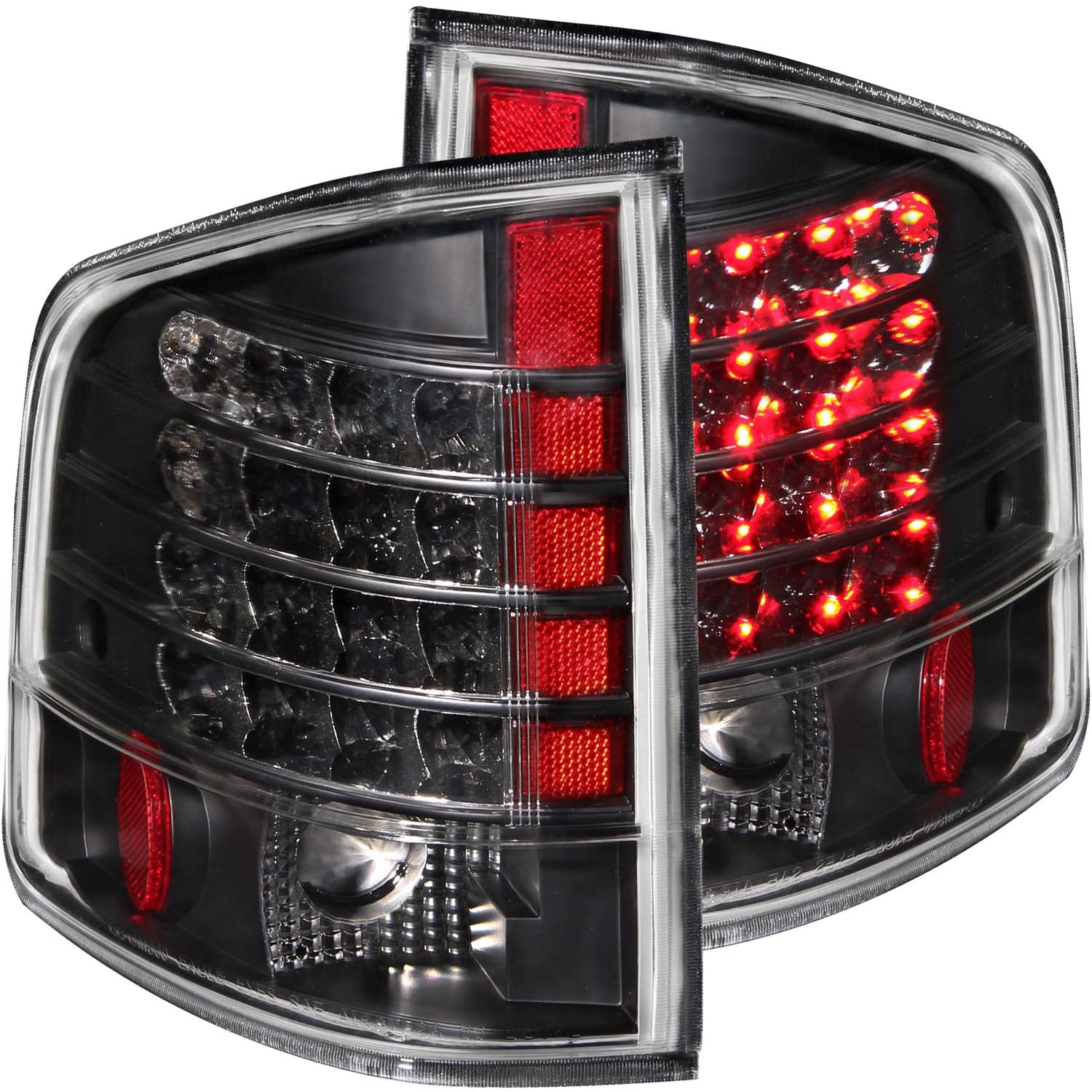 ANZO 1995-2005 Chevrolet S-10 LED Taillights Black - 311015 for 1994-2004 Chevrolet S10 - front view
