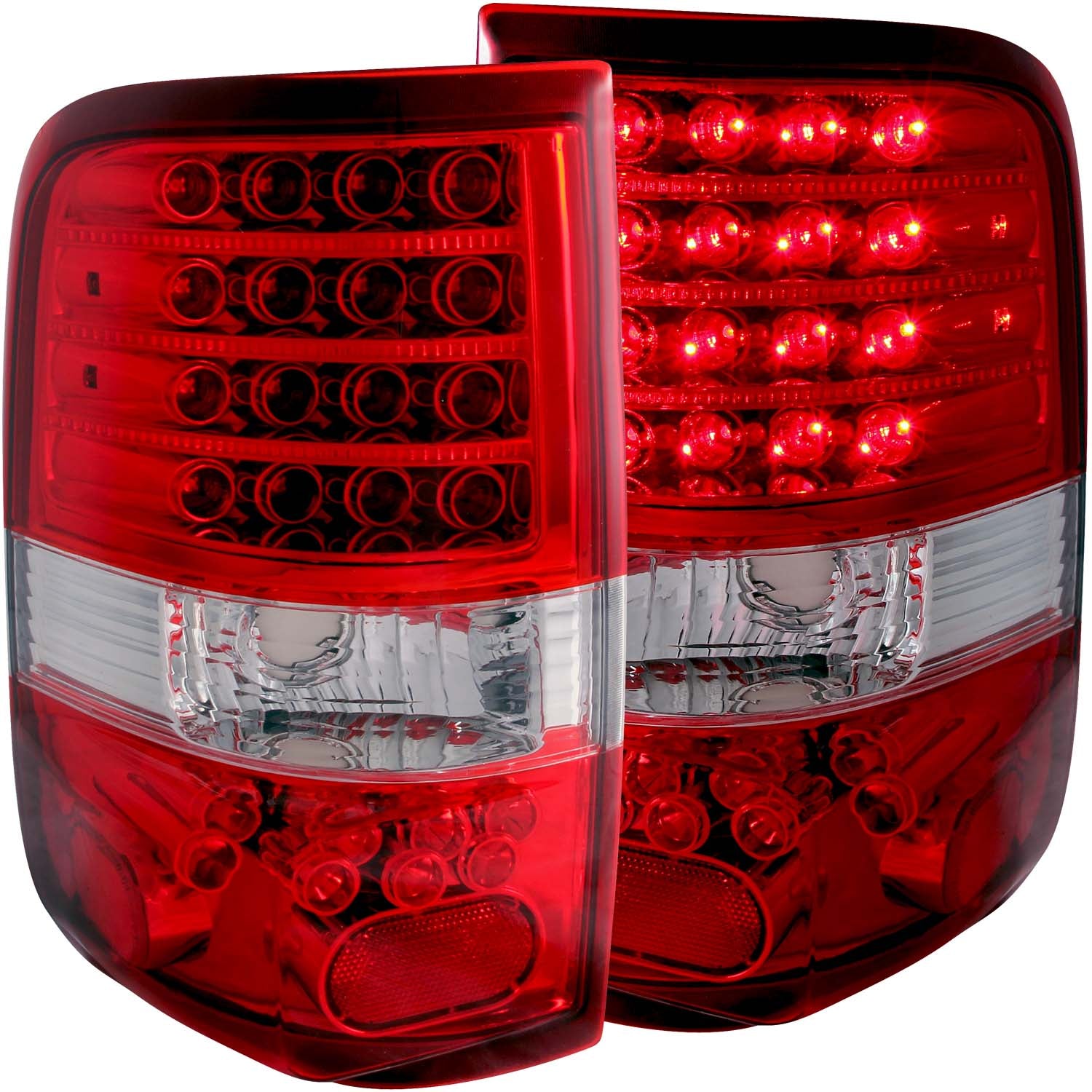 ANZO 2004-2008 Ford F-150 LED Taillights Red/Clear - 311022 for 2004-2008 Ford F 150 - front view