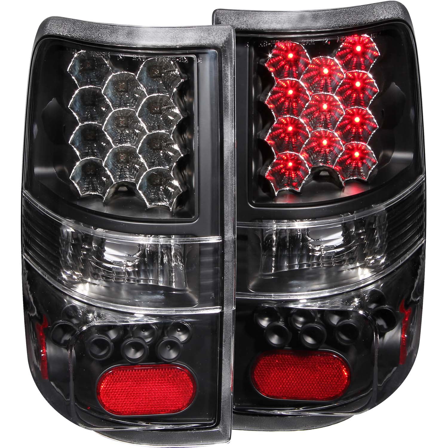 ANZO 2004-2008 Ford F-150 LED Taillights Black - 311024 for 2004-2008 Ford F 150 - front view