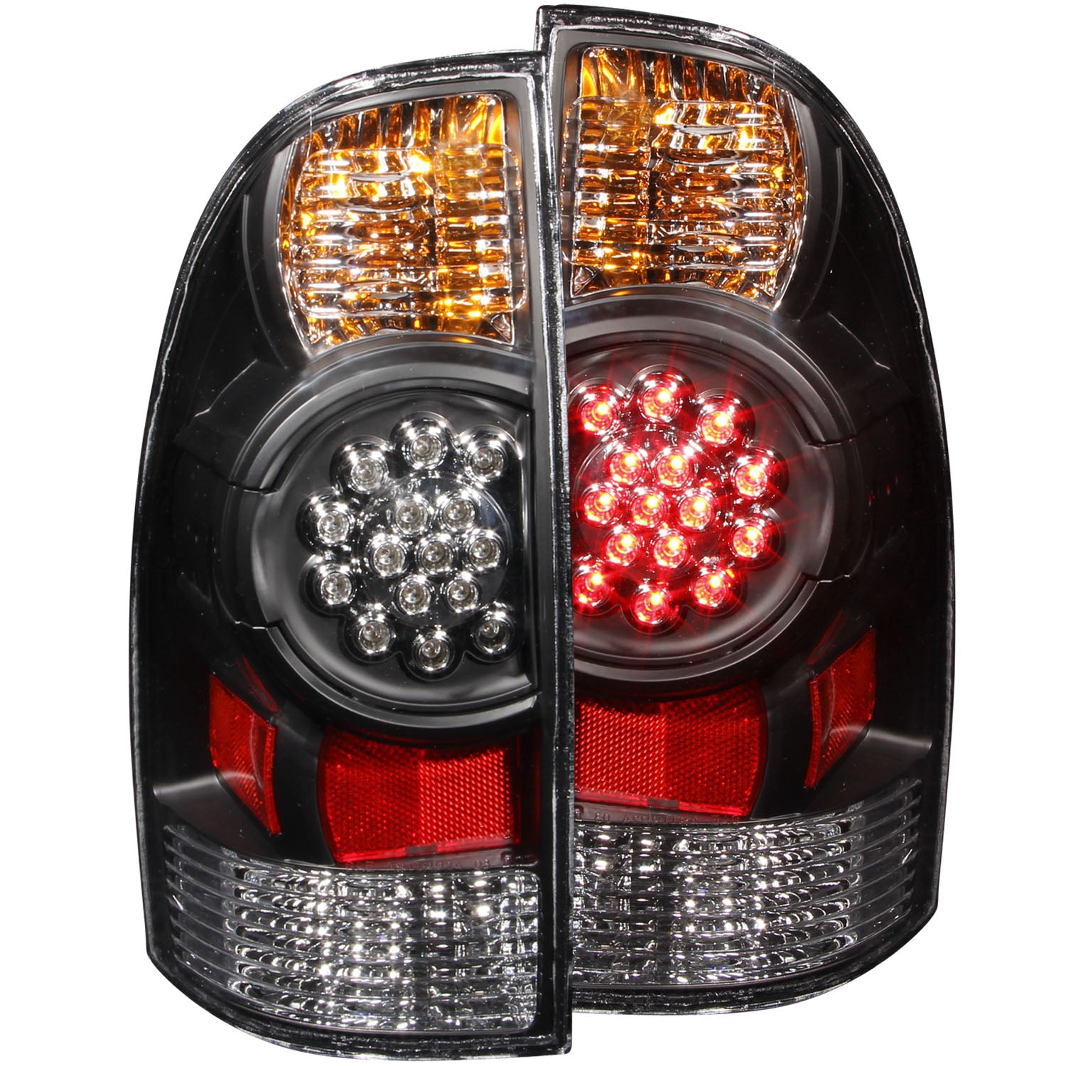 ANZO 2005-2015 Toyota Tacoma LED Taillights Black - 311042 for 2005-2015 Toyota Tacoma - front view