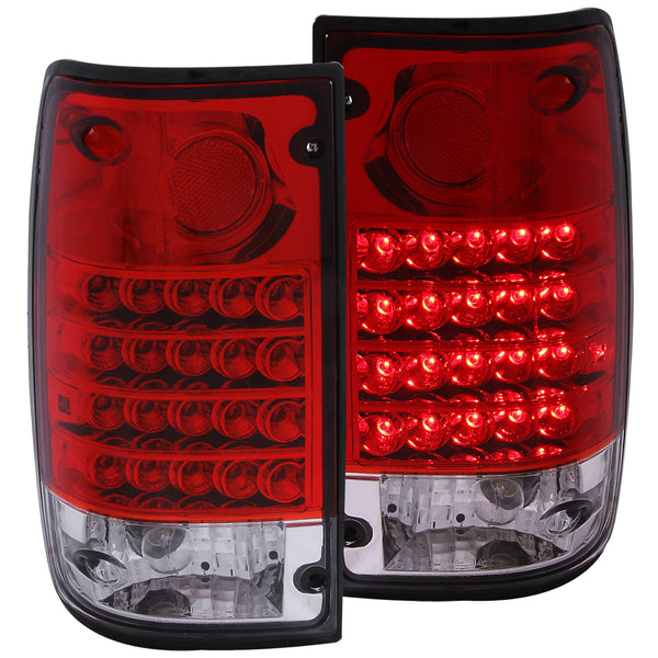 ANZO 1989-1995 Toyota Pickup LED Taillights Red/Clear - 311043 for 1989-1995 Toyota Pickup - front view