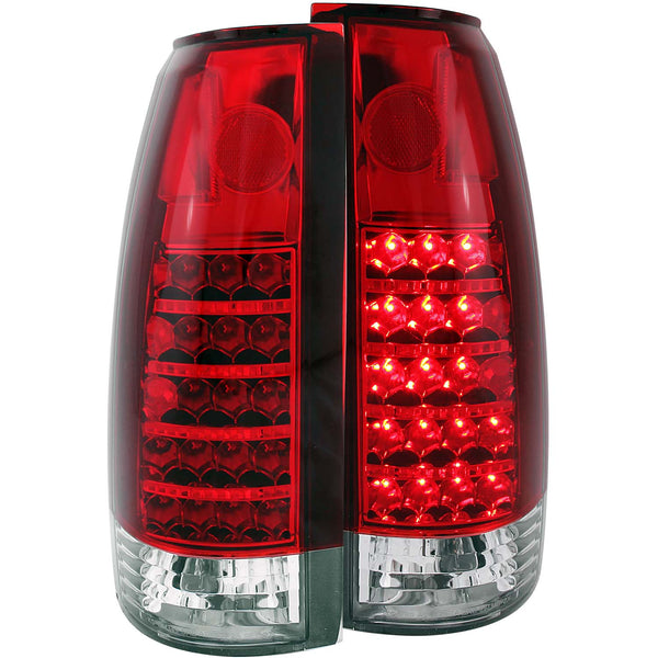 ANZO 1999-2000 Cadillac Escalade LED Taillights Red/Clear - 311057 for 1988-2000 Chevrolet C3500 - front view