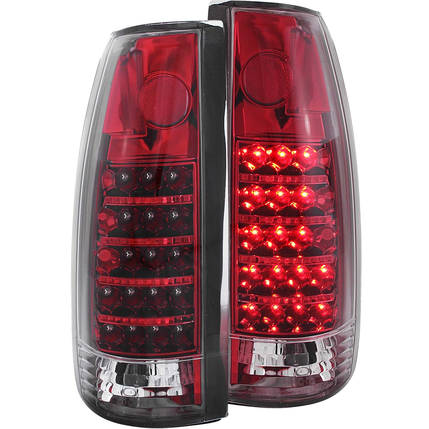 ANZO 1999-2000 Cadillac Escalade LED Taillights Red/Clear - 311079 for 1988-2000 Chevrolet C3500 - front view