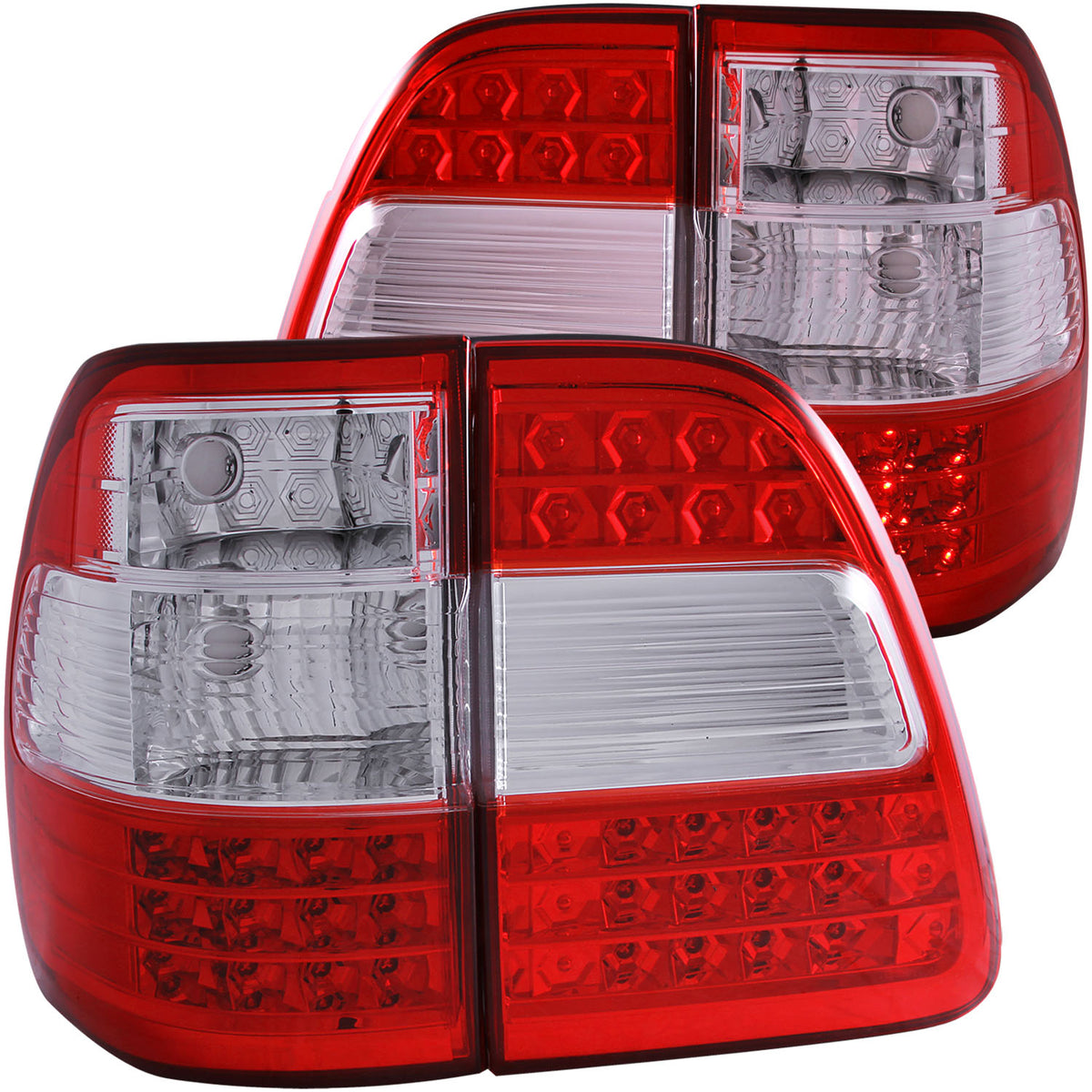 ANZO 1998-2005 Toyota Land Cruiser Fj LED Taillights Red/Clear G2 - 311094 for 1998-2005 Toyota Land Cruiser - front view