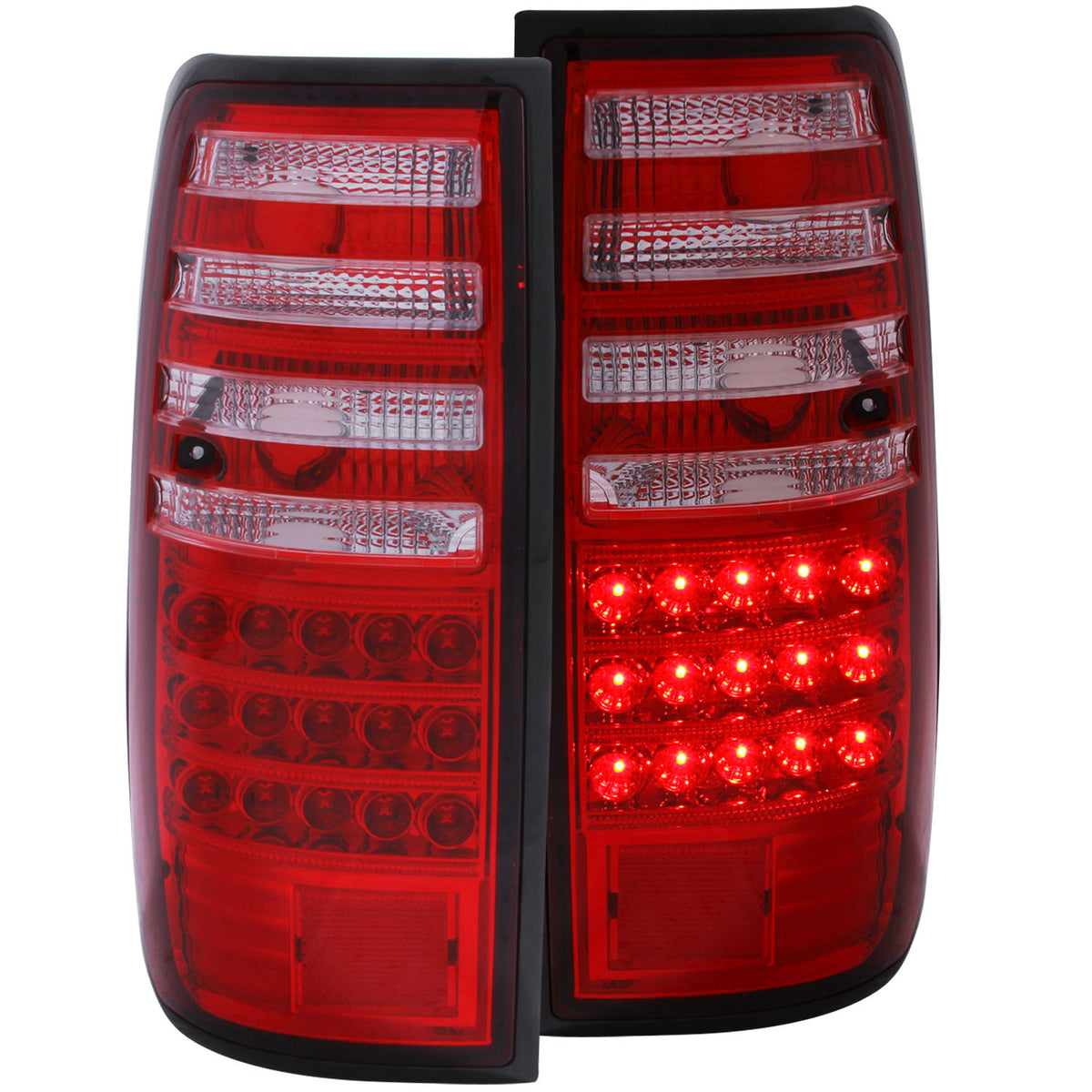 ANZO 1991-1997 Toyota Land Cruiser Fj LED Taillights Red/Clear - 311095 for 1991-1997 Toyota Land Cruiser - front view