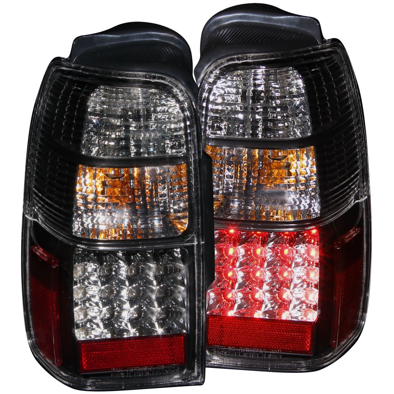 ANZO 2001-2002 Toyota 4 Runner LED Taillights Black - 311099 for 2001-2002 Toyota 4Runner - front view
