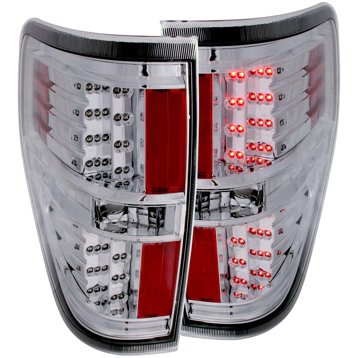 ANZO 2009-2014 Ford F-150 LED Taillights Chrome - 311147 for 2009-2014 Ford F 150 - front view