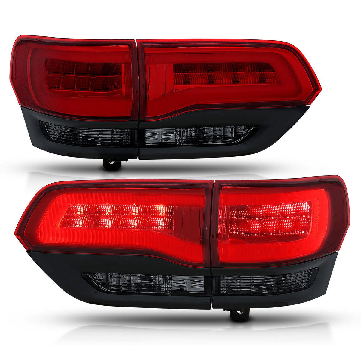 ANZO 2014-2016 Jeep Grand Cherokee LED Taillights Red/Smoke - 311269 for 2014-2021 Jeep Grand Cherokee - front view