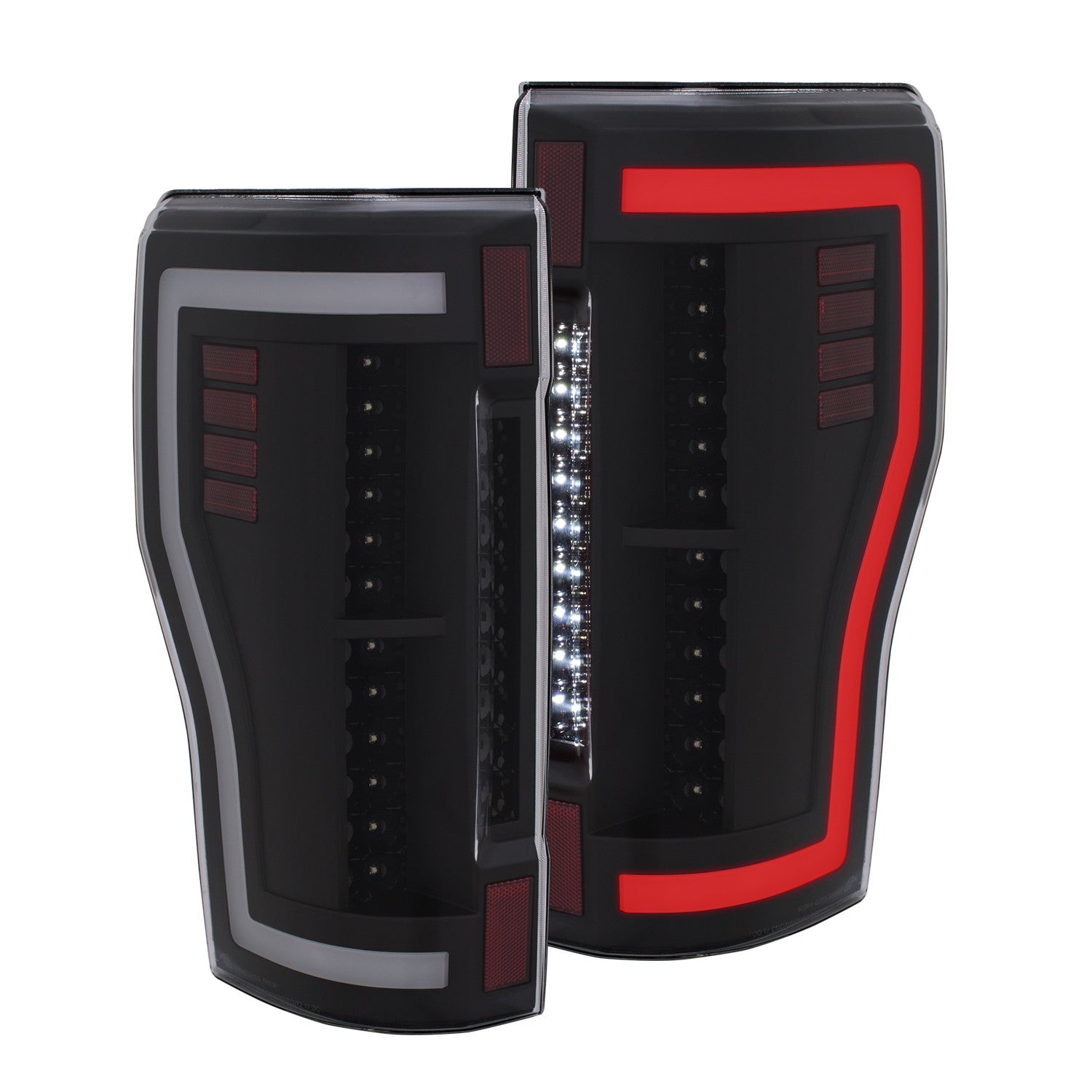 ANZO 2017+ Ford F-250 LED Taillights - Black/Clear - 311287 for 2017-2019 Ford F 250 - front view